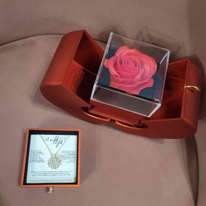 Regalo especial - Rosa eterna y collar "A Mi Hija"