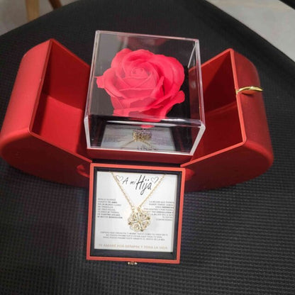 Regalo especial - Rosa eterna y collar "A Mi Hija"