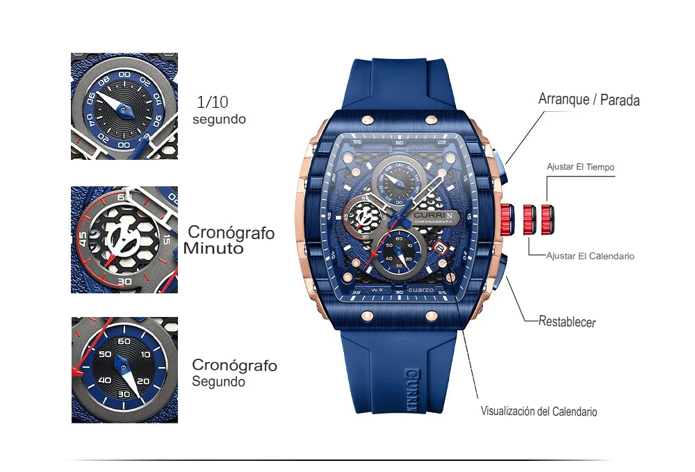 Reloj LUNAXURE® Serie C-R | Cronógrafo de Alta Gama